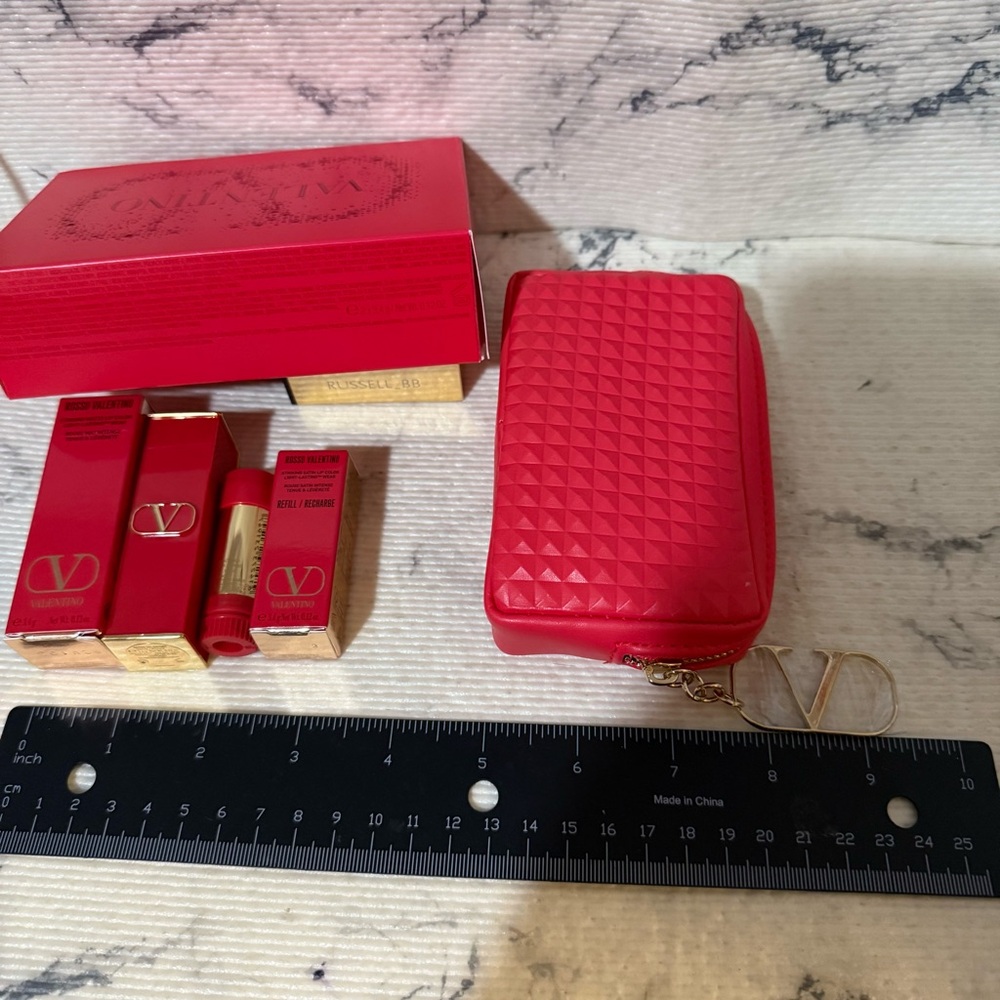 Valentino Full Size Nude and Red Lipstick Set with Mini Bag - Picture 15 of 15